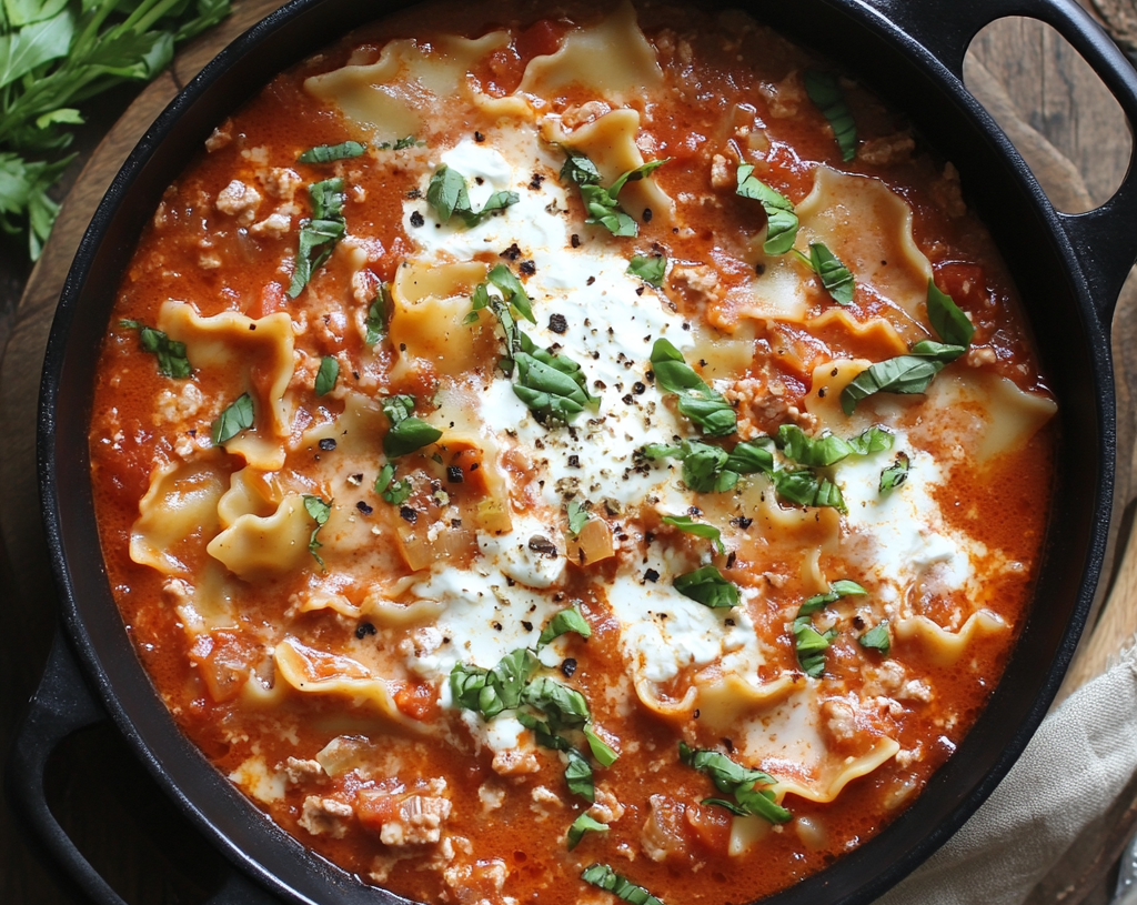 One Pot Lasagna Soup