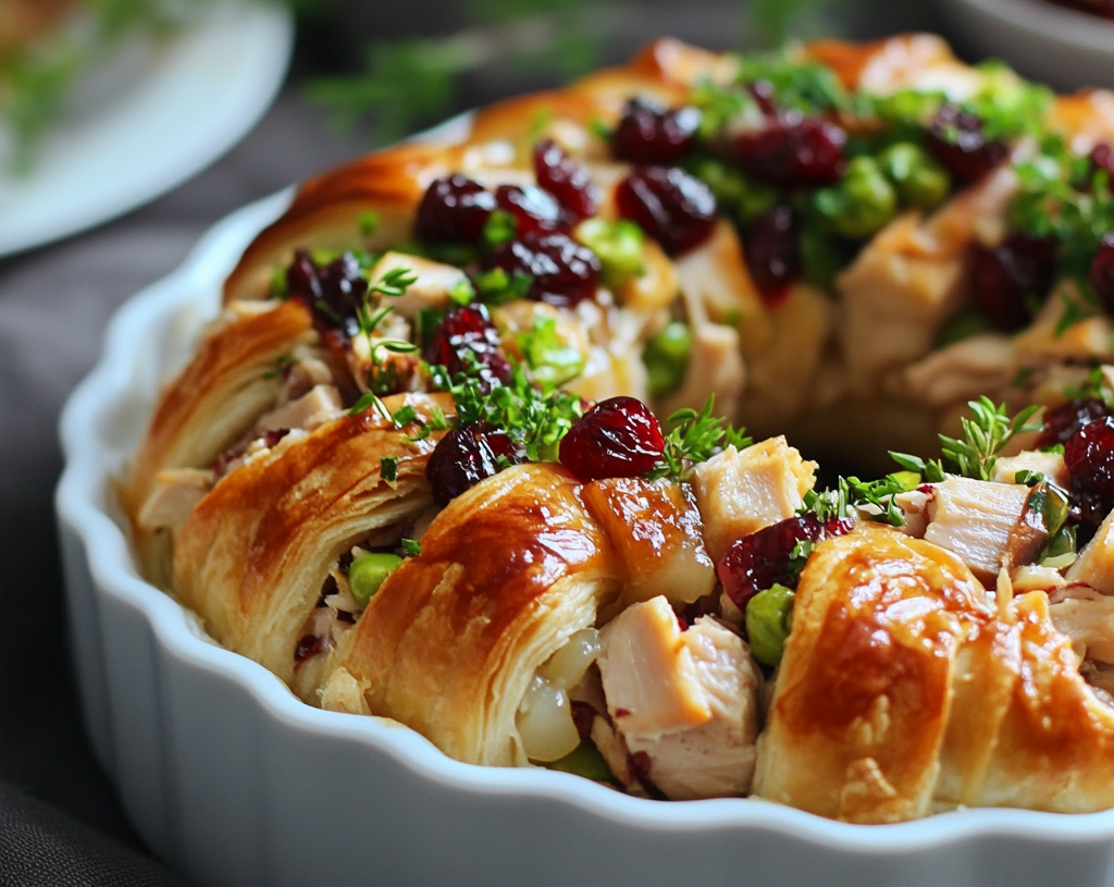 Savory Turkey and Cranberry Crescent Ring