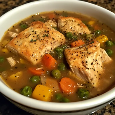 Skinny Chicken Pot Pie Soup