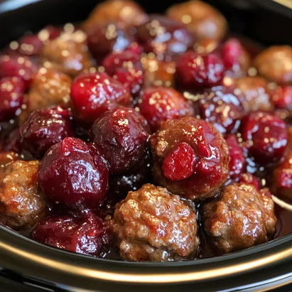 Slow Cooker Cranberry Meatballs