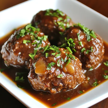 Slow Cooker Salisbury Steak Meatballs