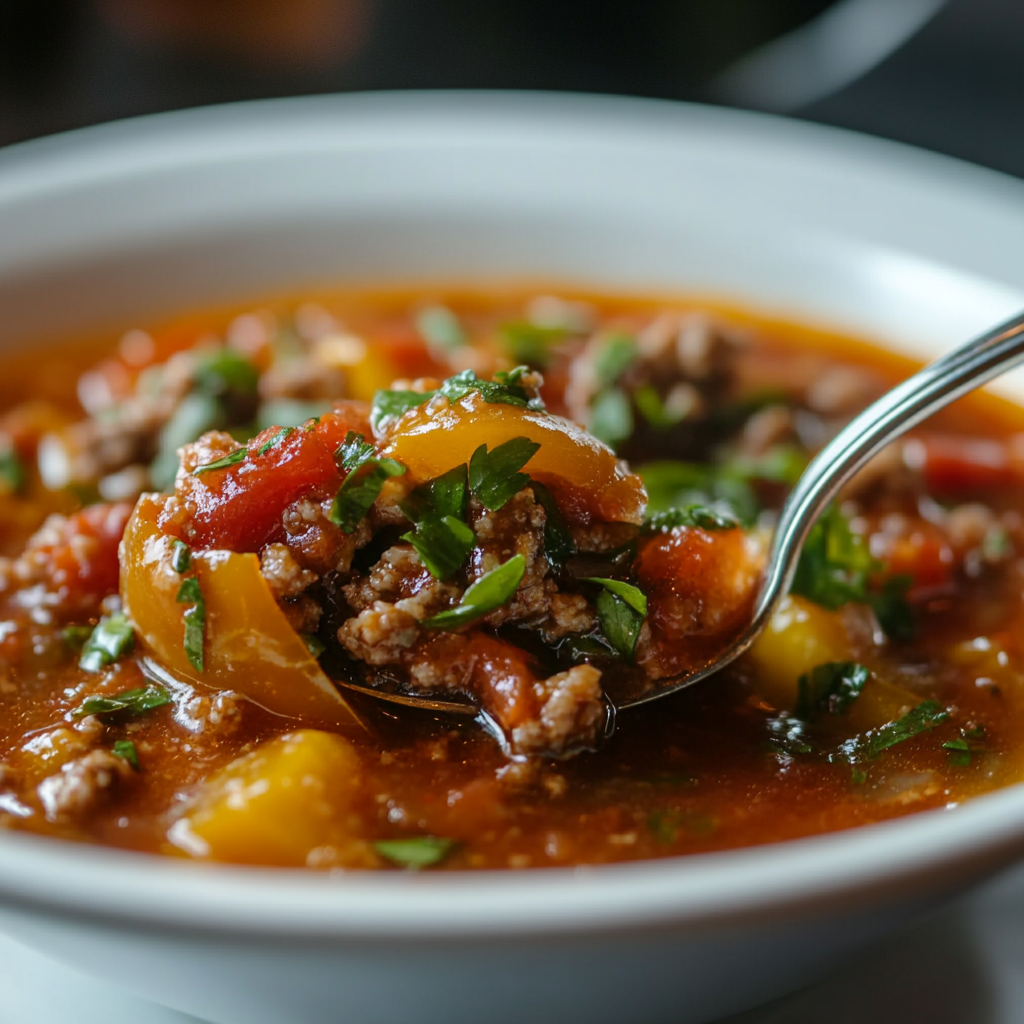 Stuffed Pepper Soup is an easy and quick healthy All Recipes keto dinner ideas recipes that you can cook if you like . In Tasty Recipes blog we got the best easy dinner,