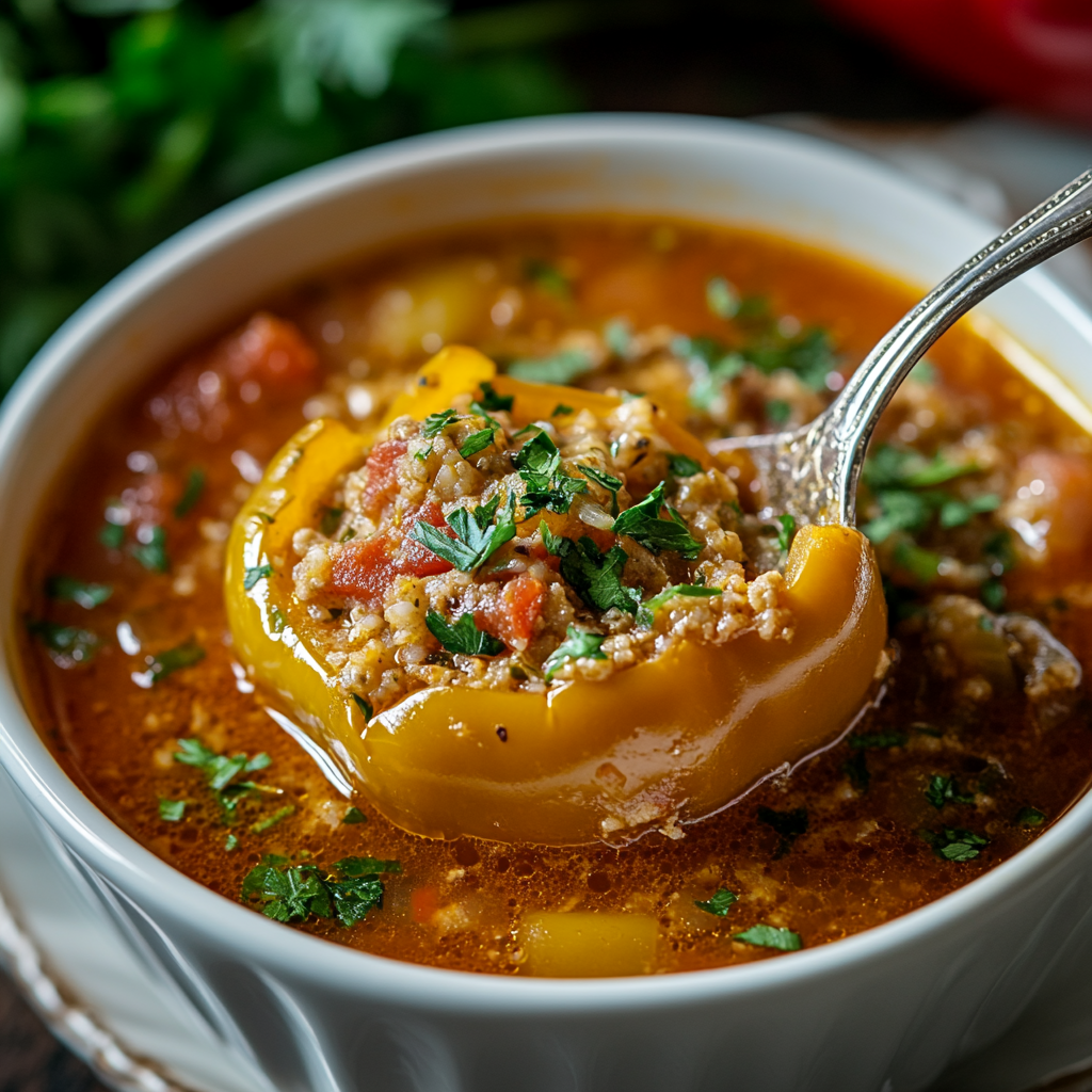 Stuffed Pepper Soup is an easy and quick healthy All Recipes keto dinner ideas recipes that you can cook if you like . In Tasty Recipes blog we got the best easy dinner,