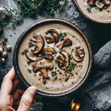 Vegan Cream of Mushroom Soup