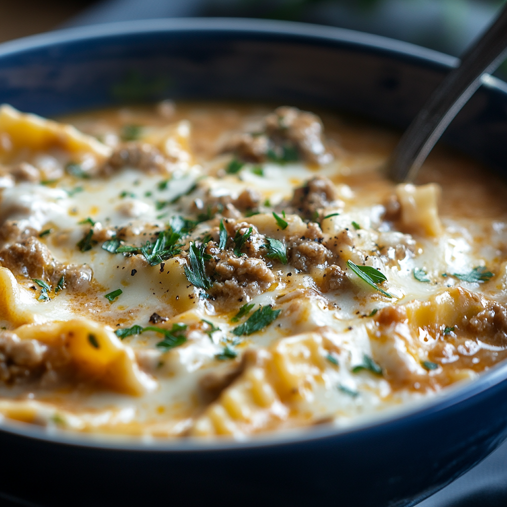 Alfredo Lasagna Soup is an easy and quick healthy All Recipes keto dinner ideas recipes that you can cook if you like . In Tasty Recipes blog we got the best easy dinner,