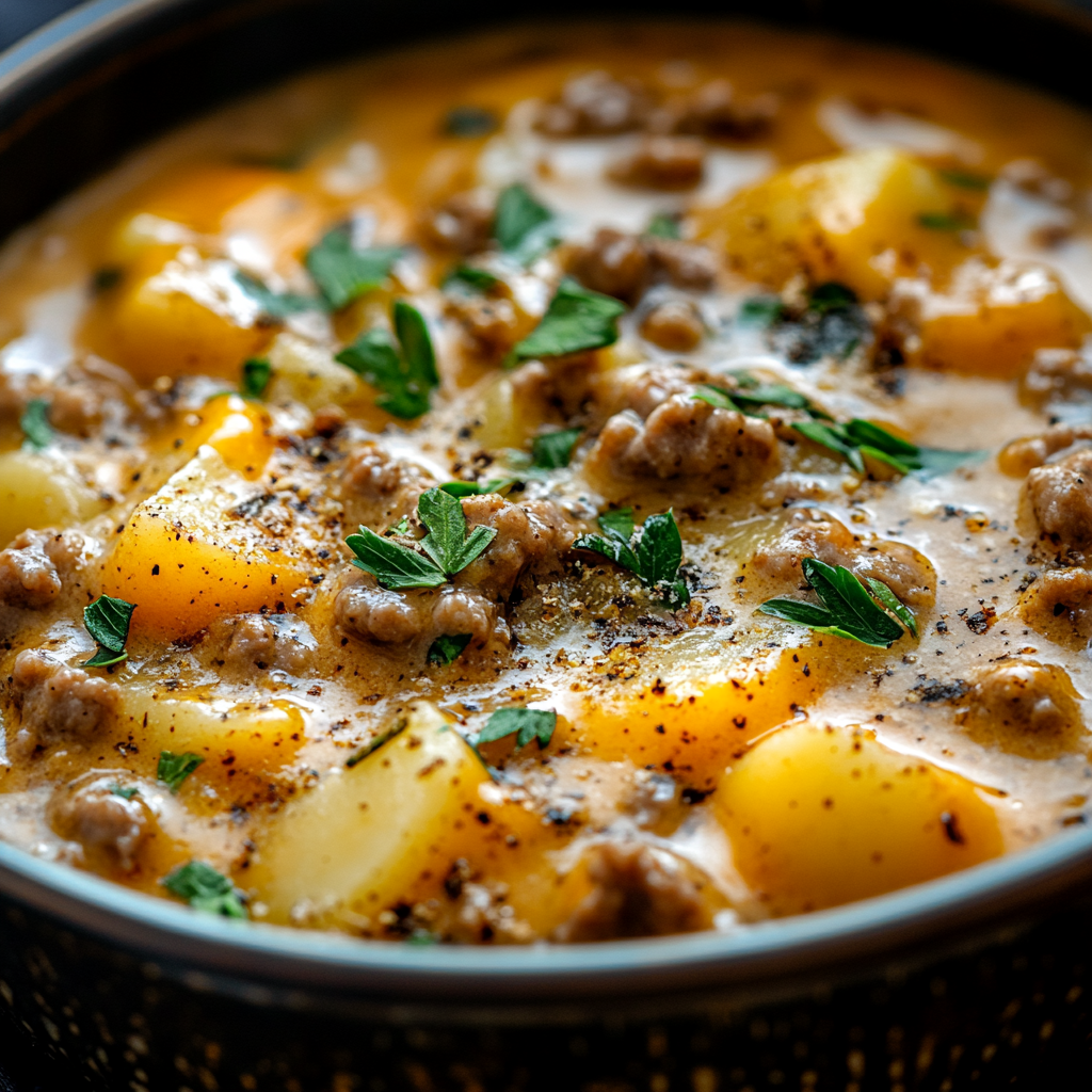 Cheesy Hamburger Potato Soup is an easy and quick healthy All Recipes keto dinner ideas recipes that you can cook if you like . In Tasty Recipes blog we got the best easy dinner,