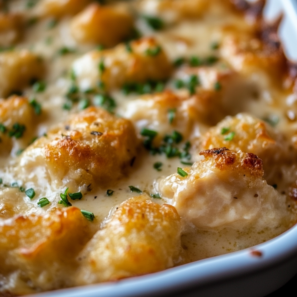 Chicken Alfredo Tater Tot Bake ss Chicken Alfredo Tater Tot Bake is an easy and quick healthy All Recipes keto dinner ideas recipes that you can cook if you like . In Tasty Recipes blog we got the best easy dinner,