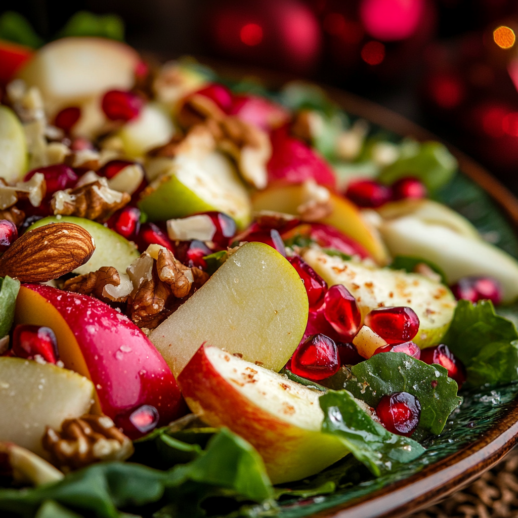 Christmas Salad with Apples, Pomegranate & Nuts is an easy and quick healthy All Recipes keto dinner ideas recipes that you can cook if you like . In Tasty Recipes blog we got the best easy dinner,
