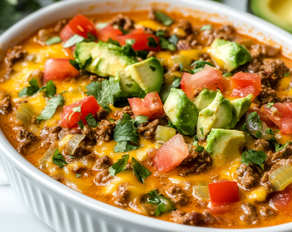 Creamy Beef Taco Soup