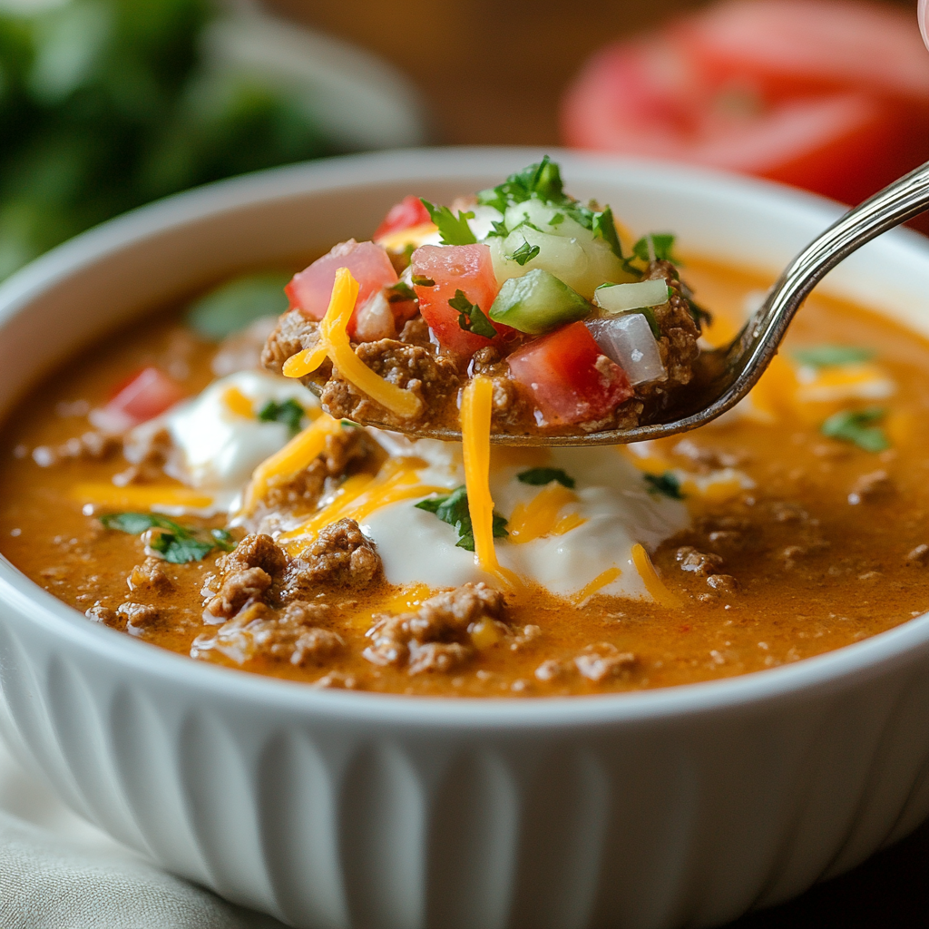 Creamy Beef Taco Soup ss Creamy Beef Taco Soup is an easy and quick healthy All Recipes keto dinner ideas recipes that you can cook if you like . In Tasty Recipes blog we got the best easy dinner,