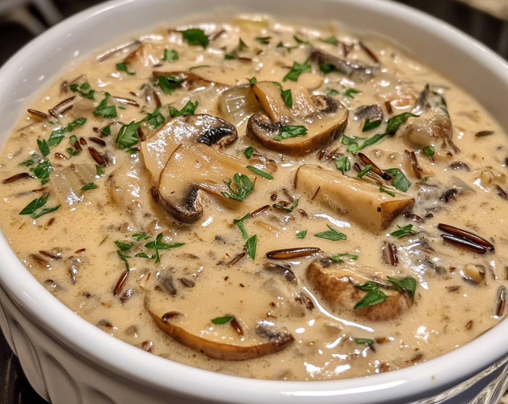 Creamy Mushroom Wild Rice Soup