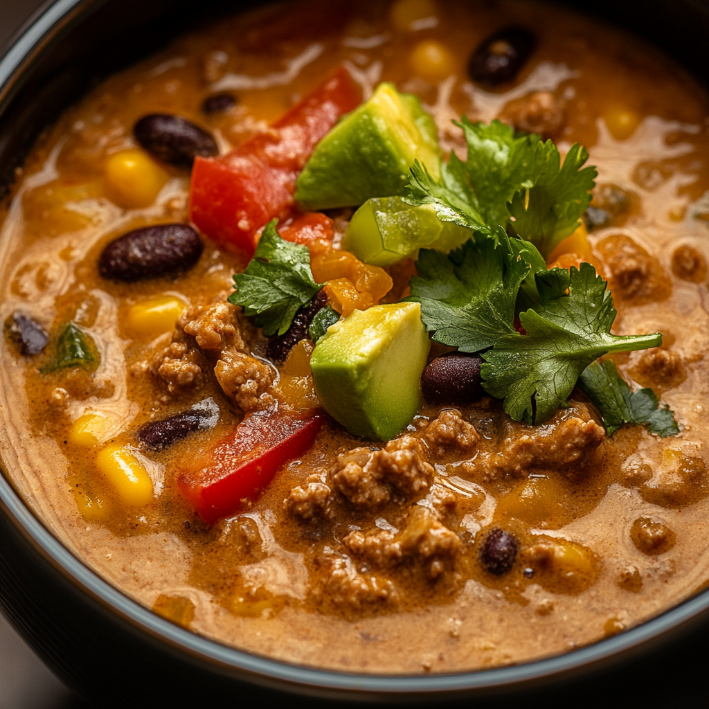 Creamy Beef Taco Soup ss Creamy Beef Taco Soup is an easy and quick healthy All Recipes keto dinner ideas recipes that you can cook if you like . In Tasty Recipes blog we got the best easy dinner,